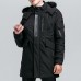 Mens Winter Mid Long Cotton Padded Hooded Thick Warm Jacket Casual Parka