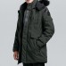 Mens Winter Mid Long Cotton Padded Hooded Thick Warm Jacket Casual Parka