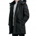 Mens Winter Mid Long Cotton Padded Hooded Thick Warm Jacket Casual Parka