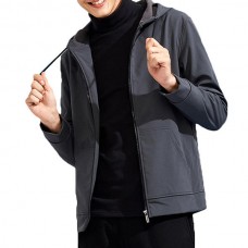 Waterproof Windproof Fleece Warm Hooded Casual Soft Shell Jacket for Men