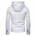 Men Zipper Hooded Pocket Decoration Leather Jacket