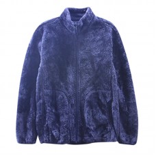 Mens Thick Warm Fleece Comfortable Stand Collar Casual Sweater Coats