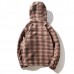 Mens Plaid Checkered Thick Warm Hooded Winter Fashion Jackets