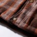 Mens Plaid Checkered Thick Warm Hooded Winter Fashion Jackets