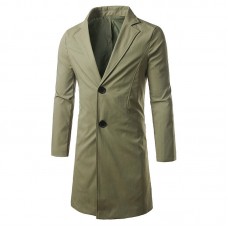 Mens Mid Long Blazer Jacket Trench Coats