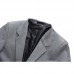 Mens Cotton Slim Fit One Button Stand Collar Solid Color Stylish Blazers Jacket