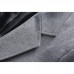 Mens Cotton Slim Fit One Button Stand Collar Solid Color Stylish Blazers Jacket
