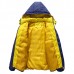 Winter Thick Warm Hooded Padded Cotton Contrast Color Zipper Jackets for Men