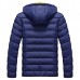 Winter Thick Warm Hooded Padded Cotton Contrast Color Zipper Jackets for Men