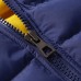 Winter Thick Warm Hooded Padded Cotton Contrast Color Zipper Jackets for Men