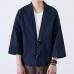 INCERUN Mens Loose Cotton Vintage Horn Buckle Three Quarter Sleeve Coats Tops