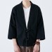 INCERUN Mens Loose Cotton Vintage Horn Buckle Three Quarter Sleeve Coats Tops