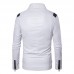 Men Zipper Buckle Turn-down Collar Leather Jacket