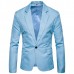 Mens Pure Color Slim Fit Busniess Casual Blazers Suit Jacket 7 Colors