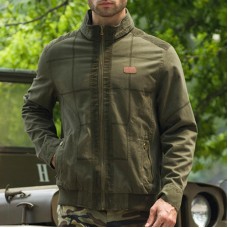 Mens Military Style Casual Cotton Cargo Jacket
