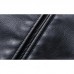 Mens Casual Stand Collar Long Sleeve Business Leather Jacket