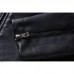 Mens Casual Stand Collar Long Sleeve Business Leather Jacket