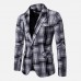 Mens Plaid Fashionable Suit Jacket Blazers