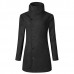 Mens Mid Long Asymmetric Placket Slim Fit Stylish Stand Collar Woolen Jackets