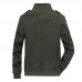 Mens Outdoor Cotton Stand Color Autumn Casual Epaulet Cargo Jacket