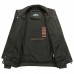 Mens Outdoor Cotton Stand Color Autumn Casual Epaulet Cargo Jacket