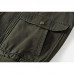 Mens Outdoor Cotton Stand Color Autumn Casual Epaulet Cargo Jacket