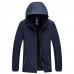Pure Color Zipper Hooded Spring Autumn Casual Jacket for Men