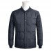 Mens Business Thick Warm Stand Collar Rib Cuff Long Sleeve Casual Coats