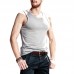 Men Summer Outdoors Sleeveless Solid Color O-neck Leisure Cotton Slim Vest Tops