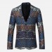 Mens Ethnic Style Printing Suit Jacket Blazers