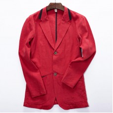 Mens Linen Fashionable Casual Blazer Jacket