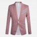Mens Fashion Slim Stripe Suit Jacket Blazers
