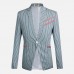 Mens Fashion Slim Stripe Suit Jacket Blazers