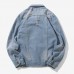 Mens Fashionable Patches Badge Embroidery Denim Jacket