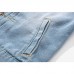 Mens Fashionable Patches Badge Embroidery Denim Jacket