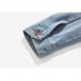 Mens Fashionable Patches Badge Embroidery Denim Jacket