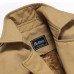 Winter Mens Mid Long Cotton Stylish Jacket Plus Velvet Thick Solid Color Single Breasted Coat