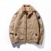 Mens Turn Down Collar Thick Fleece Warm Winter Jacket Casual Coats