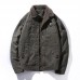 Mens Turn Down Collar Thick Fleece Warm Winter Jacket Casual Coats