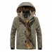 Mens Winter Mid-long Thick Warm Fleece Outdoor Hooded Jacket Windbreaker