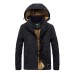 Mens Winter Mid-long Thick Warm Fleece Outdoor Hooded Jacket Windbreaker