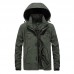Mens Winter Mid-long Thick Warm Fleece Outdoor Hooded Jacket Windbreaker