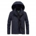 Mens Winter Mid-long Thick Warm Fleece Outdoor Hooded Jacket Windbreaker