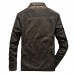 Mens Vintage Faux Leather Motorcycle Jacket Thick Warm PU Biker Jacket