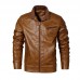 Mens PU Faux Leather Motorcycle Biker Jacket