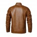Mens PU Faux Leather Motorcycle Biker Jacket