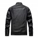 Mens PU Faux Leather Motorcycle Biker Jacket