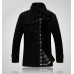 Fashion Winter Mens Warm Woolen Fleece Jacket Coat Wool Button Up