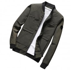 Mens Fall Casual Fashion Slim Varsity Jacket