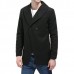 Large Lapel Design Fashion Long Style Men's Trench Coat Pure Color Long Sleeve Casual Jacket